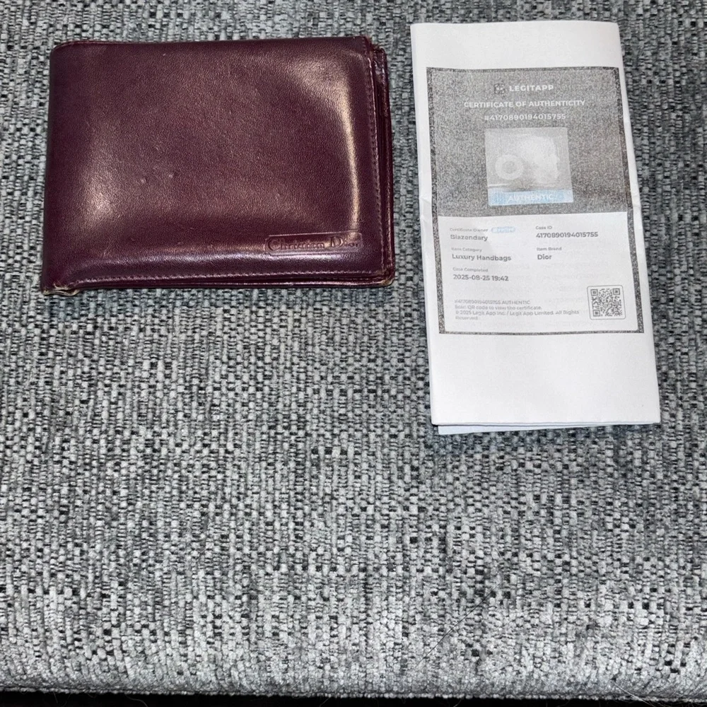 Authentic Dior Deep Burgundy Leather wallet